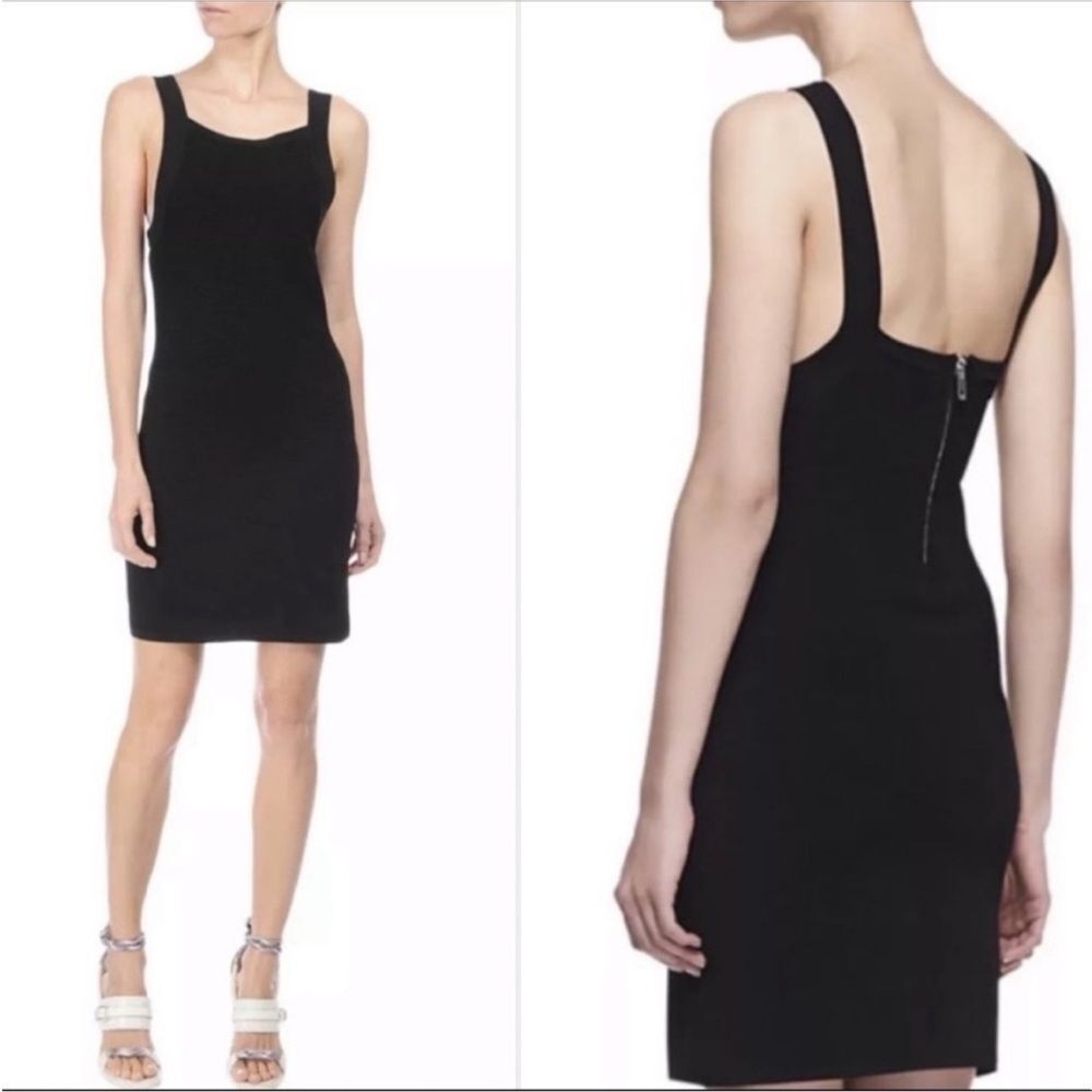 NWT Rag & Bone Colette Sleeveless Ribbed Bodycon Mini Dress Black Women L Formal
